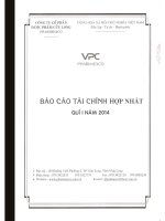 Báo cáo tài chính hợp nhất quý 1 năm 2014 - Công ty Cổ phần Dược phẩm Cửu Long
