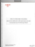 Báo cáo tài chính công ty mẹ quý 2 năm 2015 (đã soát xét) - Công ty Cổ phần Điện Cơ Hải Phòng