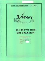 Báo cáo tài chính quý 2 năm 2014 - Công ty Cổ phần Vận tải Hà Tiên