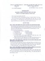 Nghị quyết đại hội cổ đông ngày 18-04-2009 - Công ty Cổ phần Tập đoàn Dabaco Việt Nam