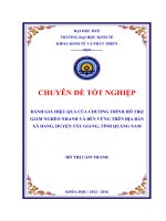 Đánh giá hiệu quả của chương trình hỗ trợ giảm nghèo nhanh và bền vững trên địa bàn xã dang, huyện tây giang, tỉnh quảng nam