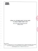 Báo cáo tài chính công ty mẹ quý 2 năm 2015 (đã soát xét) - Công ty Cổ phần Đầu tư Du lịch và Phát triển Thủy sản