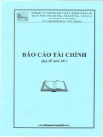 Báo cáo tài chính quý 3 năm 2012 - Công ty Cổ phần Thủy điện Gia Lai