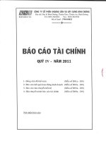Báo cáo tài chính quý 4 năm 2011 - Công ty Cổ phần Khoáng sản và Xây dựng Bình Dương