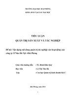 Vận dụng nội dung quản trị tác nghiệp vào hoạt động của công ty CP bia hà nội  hải phòng 