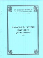 Báo cáo tài chính hợp nhất quý 3 năm 2014 - Công ty Cổ phần Sản xuất Kinh doanh Xuất nhập khẩu Bình Thạnh