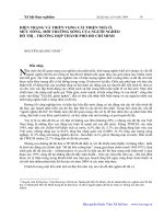 HIỆN TRẠNG VÀ TRIỂN VỌNG CẢI THIỆN NHÀ Ở MỨC SỐNG MÔI TRƯỜNG SỐNG CỦA NGƯỜI NGHÈO ĐÔ THỊ