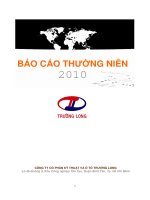 Báo cáo thường niên năm 2010 - Công ty Cổ phần Kỹ thuật và Ô tô Trường Long