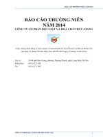 Báo cáo thường niên năm 2014 - Công ty Cổ phần Bột giặt và Hoá chất Đức Giang