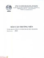 Báo cáo thường niên năm 2015 - Công ty Cổ phần Bia Hà Nội - Hải Dương