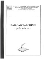 Báo cáo tài chính quý 1 năm 2015 - Công ty Cổ phần Thủy điện Gia Lai