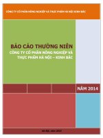 Báo cáo thường niên năm 2014 - Công ty Cổ phần Nông nghiệp và Thực phẩm Hà Nội - Kinh Bắc