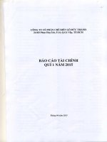 Báo cáo tài chính quý 1 năm 2015 - Công ty Cổ phần Chế biến Gỗ Đức Thành