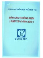 Báo cáo thường niên năm 2010 - Công ty Cổ phần Dược phẩm Bến Tre