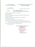 Báo cáo tài chính quý 1 năm 2015 - Công ty Cổ phần Đầu tư và Phát triển KSH