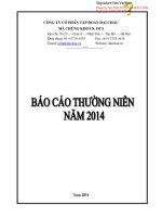 Báo cáo thường niên năm 2014 - Công ty Cổ phần Tập đoàn Đại Châu