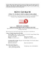 Bản cáo bạch - Công ty Cổ phần Chứng khoán Hòa Bình