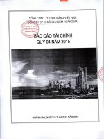 Báo cáo tài chính quý 4 năm 2015 - Công ty cổ phần Xi măng VICEM Hoàng Mai