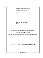 Nâng cao năng lực cạnh tranh ngành sữa việt nam trong bối cảnh hội nhập kinh tế quốc tế