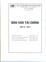 Báo cáo tài chính quý 4 năm 2014 - Công ty Cổ phần Khoáng sản và Xây dựng Bình Dương