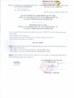 Nghị quyết Hội đồng Quản trị - Công ty Cổ phần Đầu tư Tài chính Quốc tế và Phát triển Doanh nghiệp IDJ