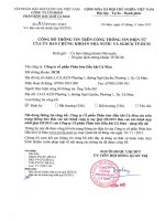 Báo cáo tài chính công ty mẹ quý 3 năm 2015 - Công ty Cổ phần Phân bón Dầu khí Cà Mau