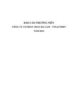 Báo cáo thường niên năm 2014 - CTCP Than Hà Lầm - Vinacomin
