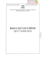 Báo cáo tài chính quý 1 năm 2014 - Công ty Cổ phần Dược phẩm Bến Tre