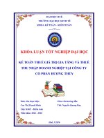 Kế toán thuế giá trị gia tăng và thuế thu nhập doanh nghiệp tại công ty cổ phần hương thủy