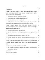 Nghiên cứu và đề xuất giải pháp nhằm nâng cao năng lực cạnh tranh của các doanh nghiệp xuất khẩu chè Việt Nam trong điều kiện hiện nay