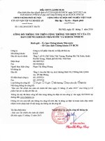 Báo cáo tài chính công ty mẹ năm 2015 (đã kiểm toán) - Công ty Cổ phần Vận tải và Xếp dỡ Hải An