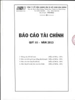 Báo cáo tài chính quý 3 năm 2013 - Công ty Cổ phần Khoáng sản và Xây dựng Bình Dương