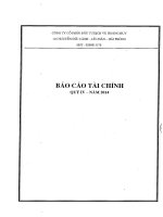 Báo cáo tài chính quý 4 năm 2014 - Công ty Cổ phần Đầu tư Dịch vụ Hoàng Huy