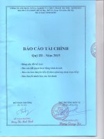 Báo cáo tài chính quý 3 năm 2015 - Công ty Cổ phần Nông nghiệp và Thực phẩm Hà Nội - Kinh Bắc