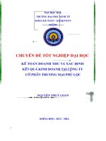 KẾ TOÁN DOANH THU VÀ XÁC ĐỊNH kết QUẢ KINH DOANH TẠI CÔNG TY cổ PHẦN THƯƠNG mại PHÚ lộc
