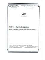 Báo cáo tài chính công ty mẹ quý 3 năm 2015 - Công ty Cổ phần Dược phẩm Cửu Long