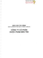 Báo cáo tài chính năm 2014 (đã kiểm toán) - Công ty Cổ phần Dược phẩm Bến Tre
