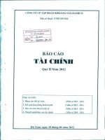 Báo cáo tài chính quý 2 năm 2012 - Công ty Cổ phần Đầu tư và Phát triển KSH