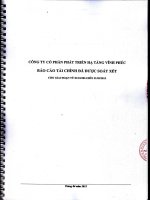 Báo cáo tài chính công ty mẹ quý 2 năm 2015 (đã soát xét) - Công ty Cổ phần Phát triển Hạ tầng Vĩnh Phúc