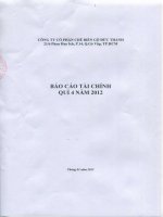 Báo cáo tài chính quý 4 năm 2012 - Công ty Cổ phần Chế biến Gỗ Đức Thành