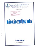Báo cáo thường niên năm 2010 - Công ty Cổ phần Chế biến Gỗ Thuận An