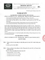 Nghị quyết Đại hội cổ đông thường niên - Công ty cổ phần Tư vấn-Thương mại-Dịch vụ Địa ốc Hoàng Quân