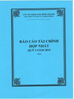 Báo cáo tài chính hợp nhất quý 1 năm 2015 - Công ty Cổ phần Sản xuất Kinh doanh Xuất nhập khẩu Bình Thạnh