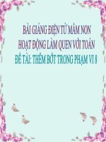 Bài giảng điện tử mầm non lớp Lá đề tài PTNT – Thêm bớt trong phạm vi 8