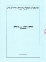 Báo cáo tài chính công ty mẹ quý 3 năm 2015 - Công ty Cổ phần Đầu tư và Phát triển Doanh nghiệp Việt Nam