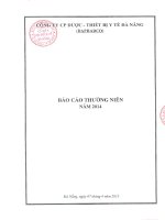Báo cáo thường niên năm 2014 - Công ty Cổ phần Dược - Thiết bị Y tế Đà Nẵng