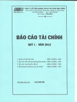 Báo cáo tài chính quý 1 năm 2012 - Công ty Cổ phần Khoáng sản và Xây dựng Bình Dương