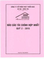 Báo cáo tài chính hợp nhất quý 2 năm 2015 - Công ty Cổ phần Phát triển nhà Bà Rịa-Vũng Tàu