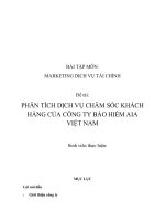 Nghiên cứu dịch vụ chăm sóc khách hàng công ty bảo hiểm AIA Việt Nam