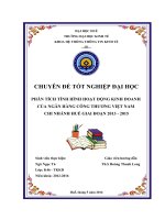 Phân tích tình hình hoạt động kinh doanh của ngân hàng công thương việt nam   chi nhánh huế